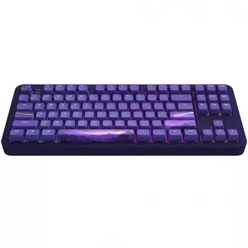 ALU87B Celestial 87 klavišų garsą izoliuojanti mechaninė klaviatūra su G3MS Voidstone linijiniais jungikliais, trijų režimų ryšiu, RGB apšvietimu, PBT klavišais ir CNC aliuminio korpusu