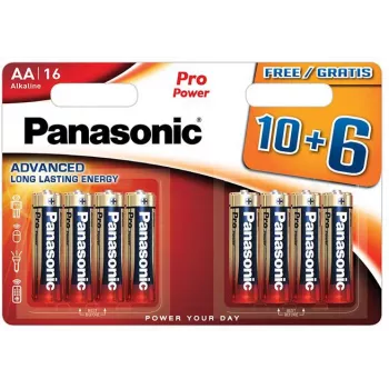 Panasonic Alkaline Power AA baterijos 16 vnt. (10+6 bonus) LR6 1,5V