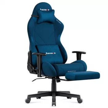 Huzaro Force 5.7 Blue ergonomiška žaidimų kėdė - PU oda, reguliuojami porankiai, atlošas su atsilenkimu, juosmens ir kaklo pagalvėlės