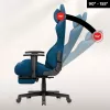 Huzaro Force 5.7 Blue ergonomiška žaidimų kėdė - PU oda, reguliuojami porankiai, atlošas su atsilenkimu, juosmens ir kaklo pagalvėlės