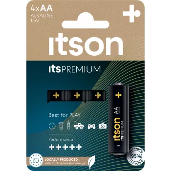 Šarminė AA baterija itson itsPREMIUM, 4 vnt. pakuotė (LR6IPR/4CP)
