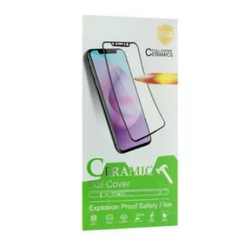 iLike Keraminis grūdintas stiklas Apple iPhone 14, 13, 13 Pro ekrano apsaugai - 9H kietumas, 2.5D užapvalinti kraštai, juodas rėmelis