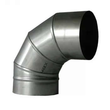 Dūmtraukio alkūnė 90° 180 mm reguliuojama plieninė dūmtakio vamzdžio jungtis