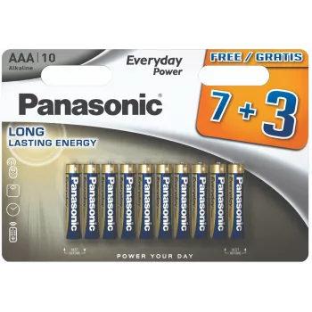 Panasonic Everyday Power AAA šarminės baterijos LR03, 10 vnt. lizdinė pakuotė