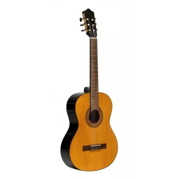 Stagg SCL60 NAT klasikinė gitara - 4/4 dydžio, eglės viršus, sapelės galinė dalis ir šonai, natūralus blizgesys