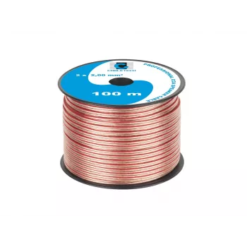 CABLETECH CCA 2,0 mm garsiakalbių kabelis 100 m, raudonas/juodas