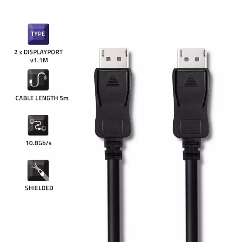 Qoltec DisplayPort v1.1 laidas vyras-vyras 4K 5m juodas