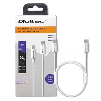 QOLTEC 52360 USB 2.0 Type-C laidas 1,8 m juodas