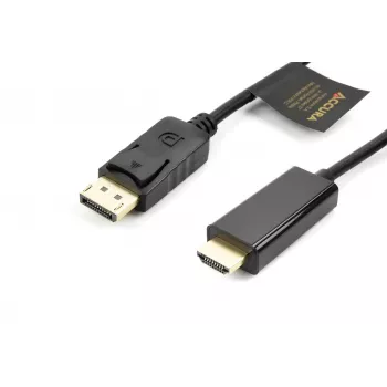 Accura DisplayPort į HDMI laidas 3,0 m 4K@60Hz 18Gbps HDCP 2.2 auksuotas juodas