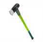 Verto 05G203 600 mm pluoštinio stiklo kotu skaldymo kirvis su ašmenų dangteliu, 1,25 kg grūdinto plieno galva, ergonomiška neslystanti rankena, žalia/juoda