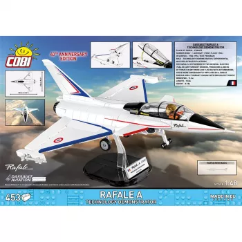COBI Armed Forces Dassault Rafale C naikintuvo konstruktorius - 441 detalių, 1:48 mastelis, su piloto figūrėle ir stovu