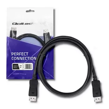 Qoltec DisplayPort 1.1 laidas, vyriškas į vyrišką, 4K, 2 m, juodas