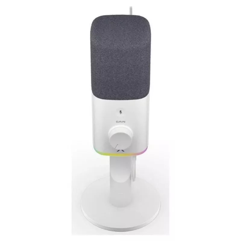 Krux Qube XLR/USB kondensatorinis mikrofonas baltas