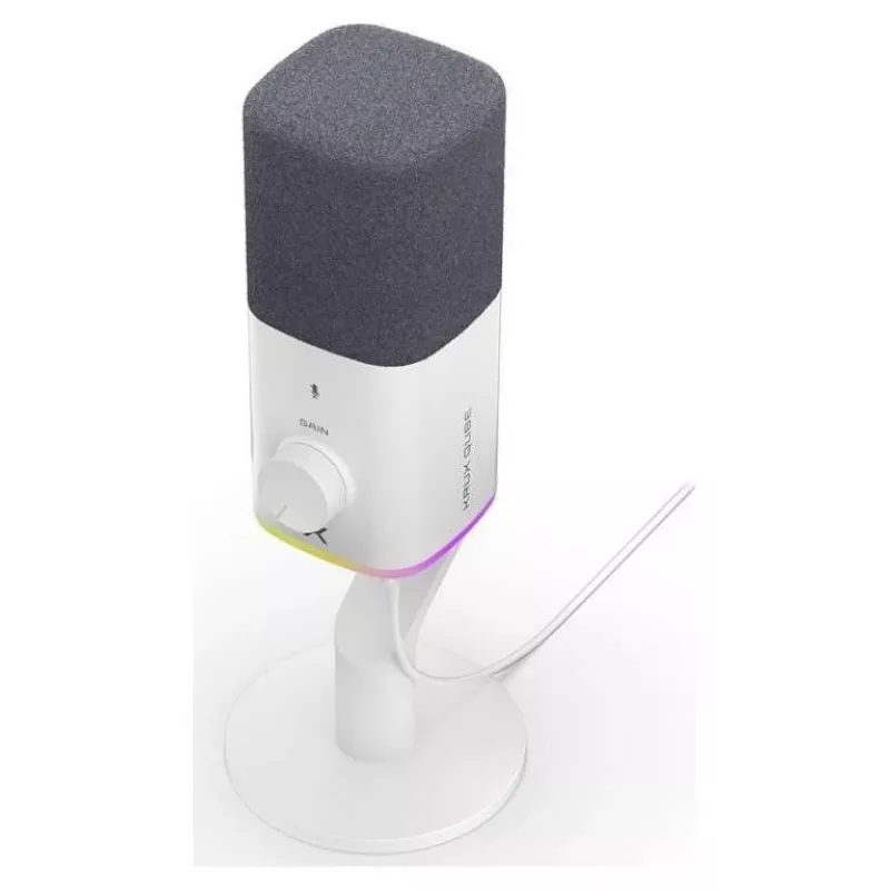Krux Qube XLR/USB kondensatorinis mikrofonas baltas