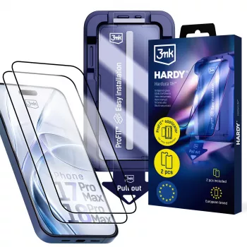 3MK PROTECTION Apple iPhone 17 Pro Max - 3mk Hardy Hardura 9H grūdinto stiklo ekrano apsauga