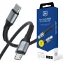 3mk Hyper Cable N-SERIES USB-C į Micro USB 3m QC 3.0 10W juoda