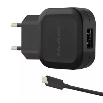Qoltec 12W 5V 2.4A USB + USB-C sieninis įkroviklis