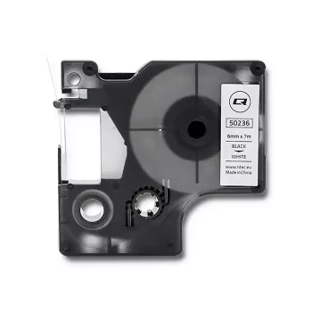 QOLTEC etikečių juosta DYMO D1 43613 6mm x 7m balta su juodu spaudiniu
