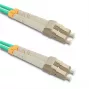 Qoltec 5m LC/UPC į LC/UPC Duplex Multimodinis OM3 šviesolaidžio kabelis, turkio spalvos