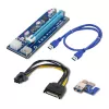 Qoltec Riser PCI-E ver. 007C USB 3.0 PCIe x1 į x16 prailgintuvas su 60cm laidu, 4 kietaisiais kondensatoriais, 6-pin/SATA/Molex maitinimu, LED indikatoriumi