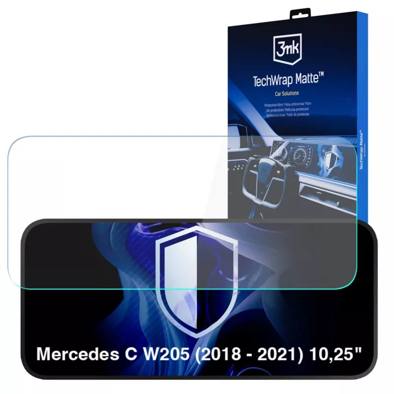 3MK PROTECTION TechWrap matinis ekrano apsauginis stiklas, skirtas Mercedes-Benz C-Class W205 (2018-2021) 10,25 colio centriniam ekranui