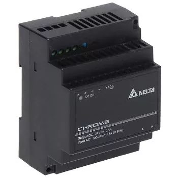 DRC-24V60W-1AZ 60W DIN bėgio perjungiamasis maitinimo blokas, 24V 2.5A, 90-264VAC įėjimas, plastikinis korpusas