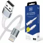 3mk Hyper Cable N-SERIES USB-A į Lightning 2m 5V/2,4A 12W balta