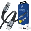 3mk Hyper Cable N-SERIES USB-C į USB-C 3m PD 3.0 QC 3.0 20V/3A 60W juoda