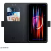 3mk Wallet Case, skirtas Samsung Galaxy A37 - juoda, PU oda su kortelių kišenėmis, grynųjų pinigų skyriumi, magnetiniu užraktu ir stovo funkcija