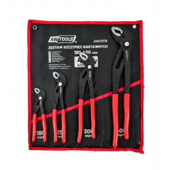 AWTOOLS 4 dalių reguliuojamų veržliarakčių rinkinys (7, 10, 12, 16 colių) su chromo vanadžio plienu ir ergonomiškomis rankenomis
