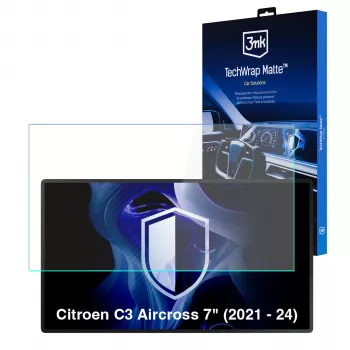 3MK PROTECTION TechWrap matinis ekrano apsauginis stiklas, skirtas Citroen C3 Aircross 7 colių centriniam ekranui (2021-2024)