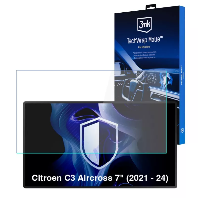 3MK PROTECTION TechWrap matinis ekrano apsauginis stiklas, skirtas Citroen C3 Aircross 7 colių centriniam ekranui (2021-2024)