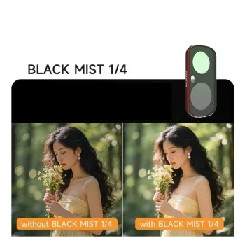 SUNNYLIFE magnetinis Black Mist 1/4 filtras, skirtas Insta360 X4 – kino kokybės švelnus švytėjimas, greitas užmovimas, HD optinis stiklas