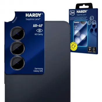3mk Hardy Sapphire objektyvo apsauga, skirta Samsung Galaxy S26 – itin plonas 9H kameros apsauginis stikliukas (5 vnt.)