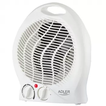 Adler AD 7728 PTC keraminis ventiliatorinis šildytuvas 2000W su svyravimu, 2 šildymo režimai, šalto oro režimas, apsauga nuo perkaitimo ir apvirtimo, baltas/juodas