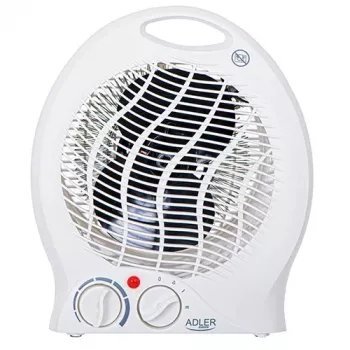 Adler AD 7728 PTC keraminis ventiliatorinis šildytuvas 2000W su svyravimu, 2 šildymo režimai, šalto oro režimas, apsauga nuo perkaitimo ir apvirtimo, baltas/juodas