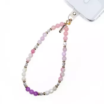 Crong Phone Charm Lanyard su pasteliniais karoliukais – universalus riešo dirželis išmaniesiems telefonams
