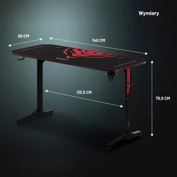 Diablo X-Mate 1400 žaidimų stalas 140 cm x 60 cm juodas