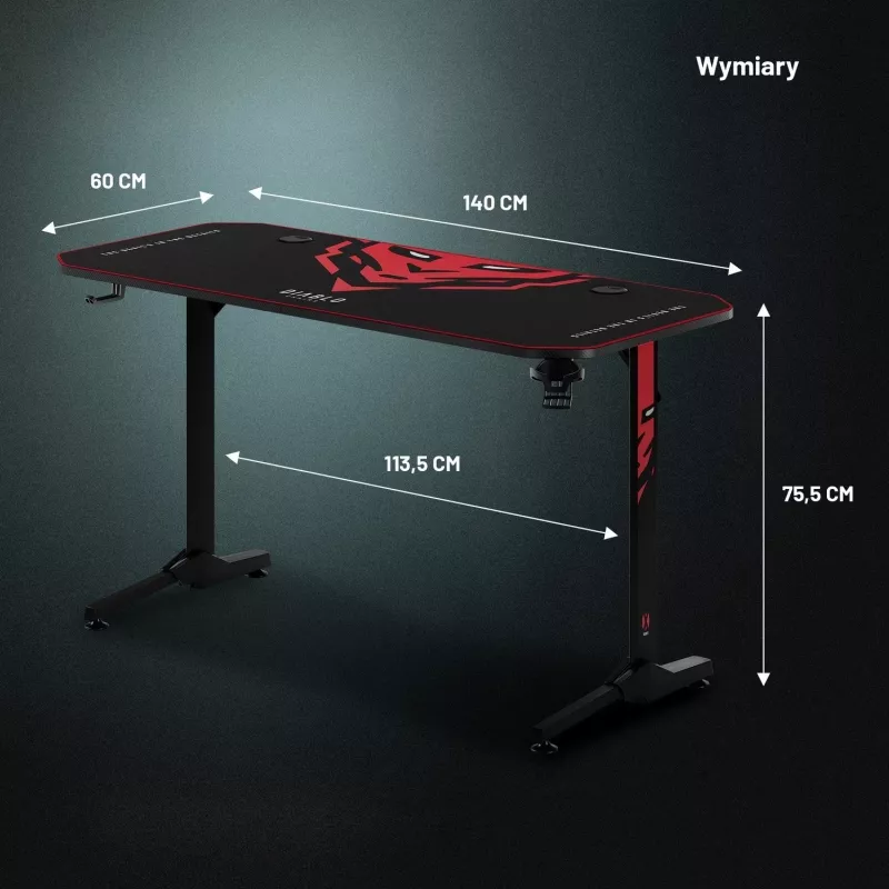 Diablo X-Mate 1400 žaidimų stalas 140 cm x 60 cm juodas