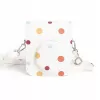 LOVEINSTANT Polka Dot PU odos dėklas, skirtas Fujifilm Instax Mini 12, su nuimamu dirželiu ir magnetiniu užsegimu