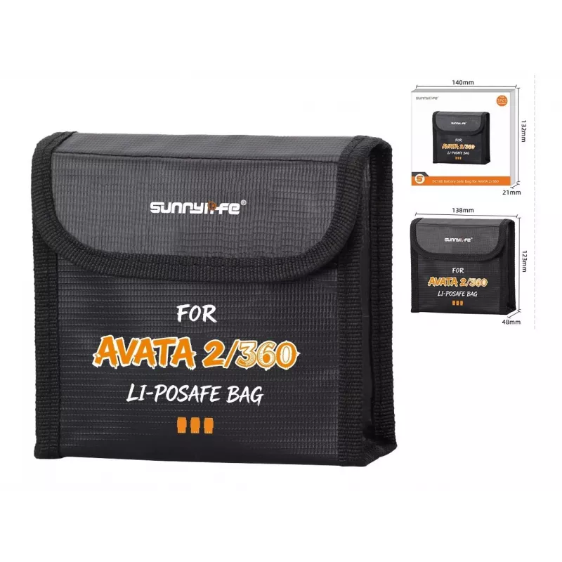 SUNNYLIFE ugniai atsparus dėklas 3 DJI Avata 2 / Avata baterijoms