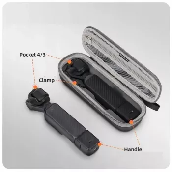 SUNNYLIFE Hard Case su karabinu, skirtas DJI Osmo Pocket 4 / 3 - pilka