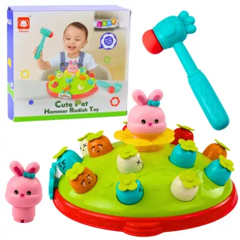 LEAN TOYS Arkadinis žaidimas „Mušk morkas“ su šokinėjančiu zuikiu