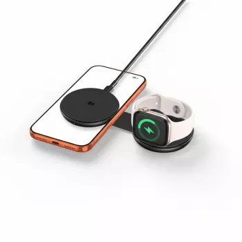 TECH-PROTECT A55 2-in-1 magnetinis MagSafe belaidis įkroviklis 25W Qi2.2 juodas