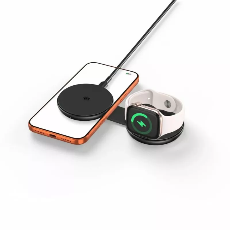 TECH-PROTECT A55 2-in-1 magnetinis MagSafe belaidis įkroviklis 25W Qi2.2 juodas