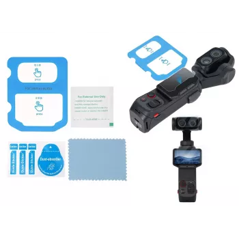 SUNNYLIFE 9H grūdinto stiklo ekrano ir objektyvo apsaugos rinkinys, skirtas Insta360 Luna Ultra, su AR danga, 2,5D kraštais ir montavimo priedais