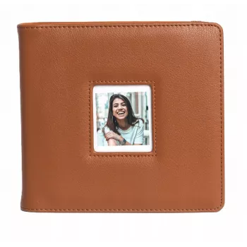 LOVEINSTANT fotoalbumas, skirtas Polaroid Go, 36 lapų, 288 nuotraukoms, ruda PU oda