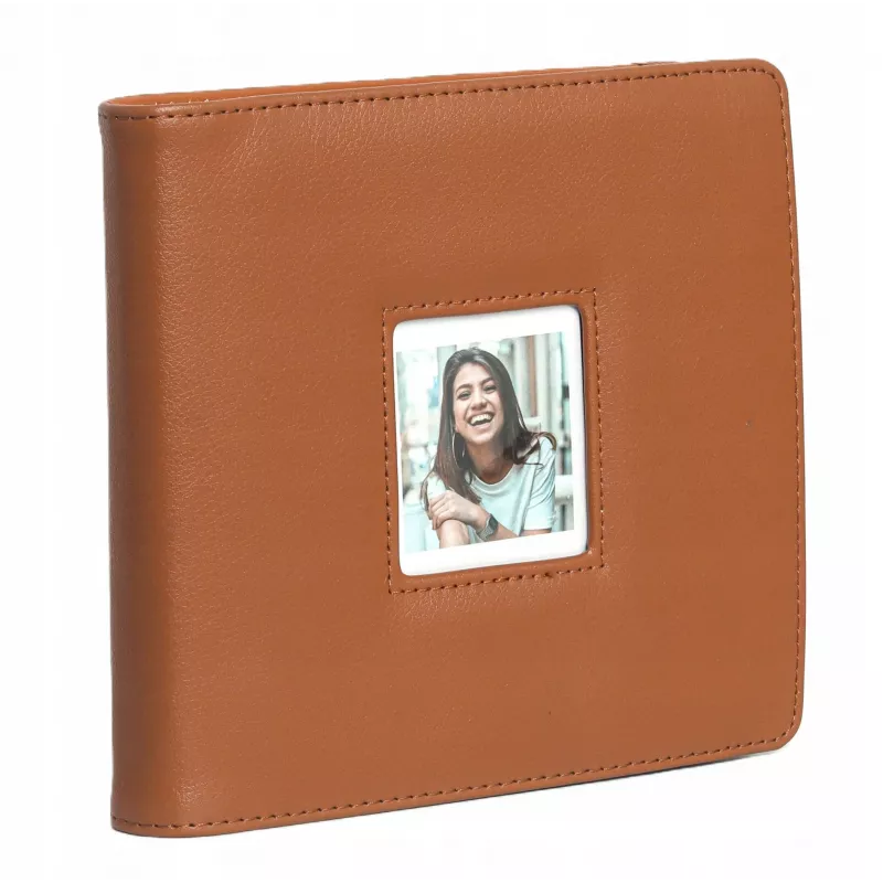 LOVEINSTANT fotoalbumas, skirtas Polaroid Go, 36 lapų, 288 nuotraukoms, ruda PU oda