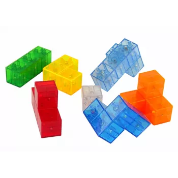 LEAN TOYS Magic Magnetic Cube 7 Elements – magnetinis 3D galvosūkis, 7 dalys, įvairiaspalvis, lavinantis žaislas nuo 6 metų