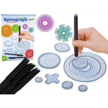 LEAN TOYS Spirograph lavinamasis rinkinys – geometrinio piešimo rinkinys vaikams nuo 6 metų